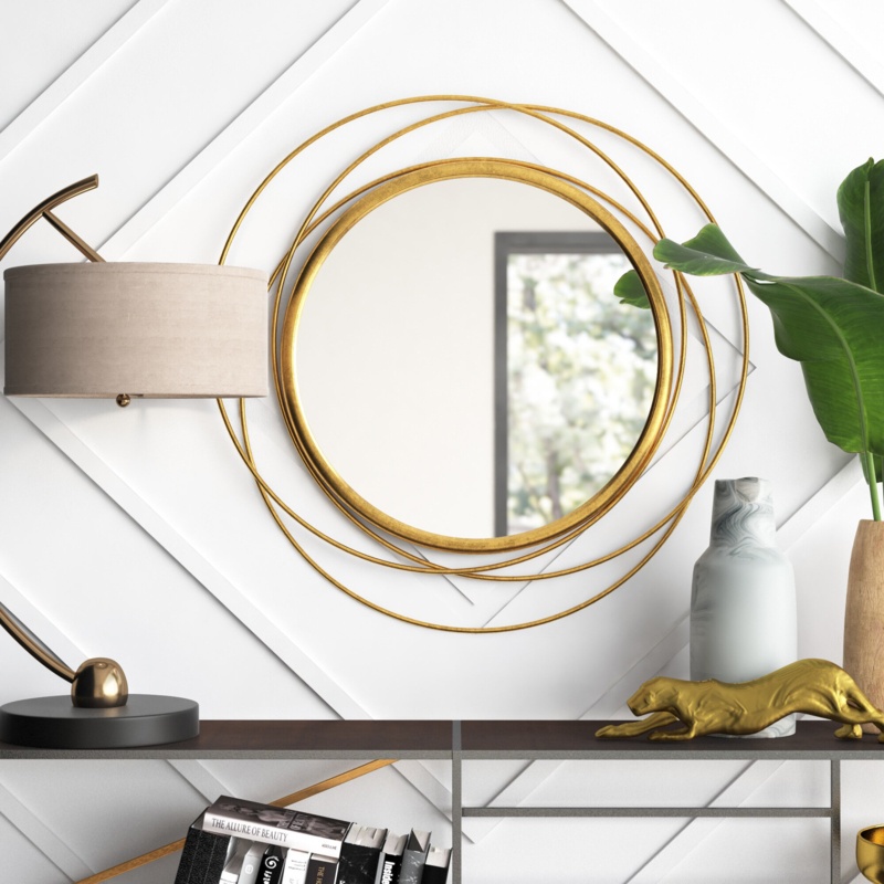 Ansley Round Metal Wall Mirror