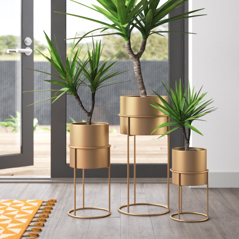 Anson 3 - Piece Metal Cachepot Set