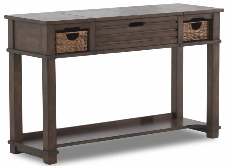 Dark Wood Storage Side Table