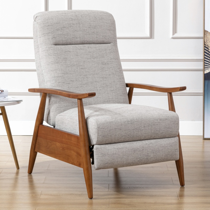 Manual Standard Recliner with Wood Arms