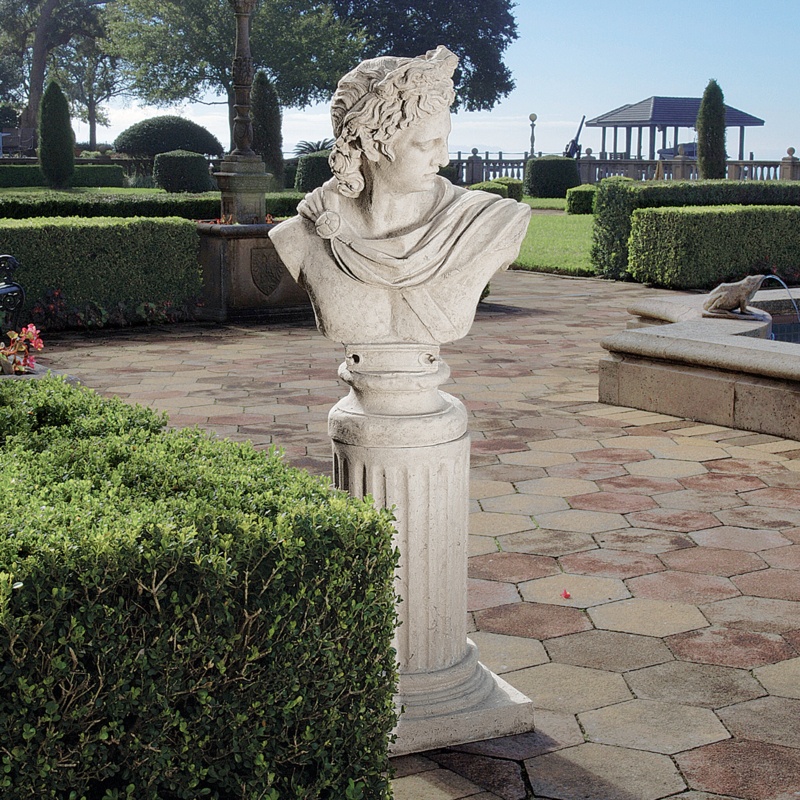 Apollo Belvedere Bust and Plinth Statue