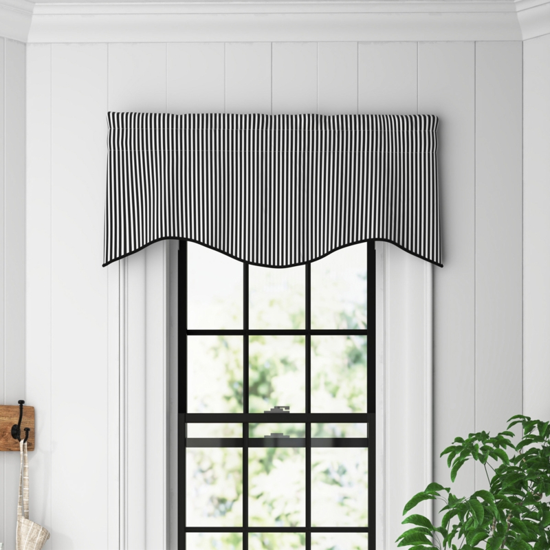 Scalloped Striped Kitchen Valance