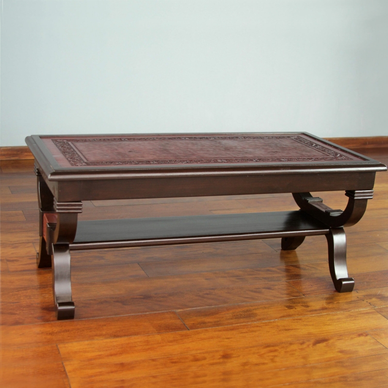 Fair Trade Embossed Leather Coffee Table