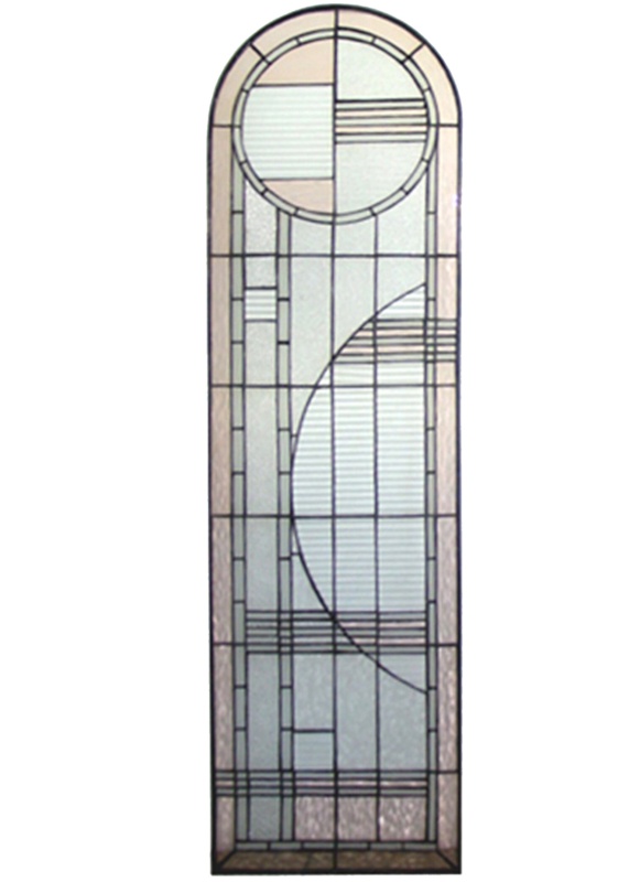 Arc Deco Prairie Left Sided Stained Glass Window