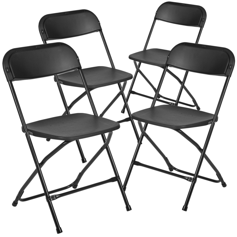 Commercial Grade Plastic Folding Chairs Set of 4