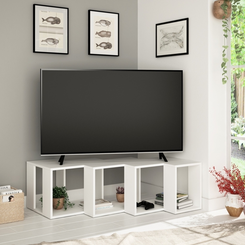Corner TV Stand with Ample Storage