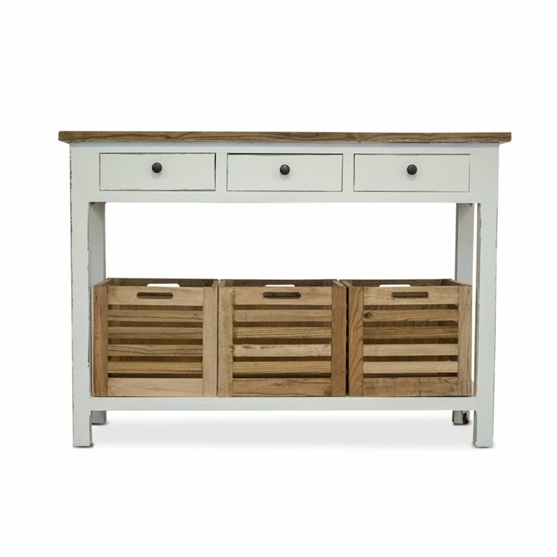 Reclaimed Wood Console Table with Storage