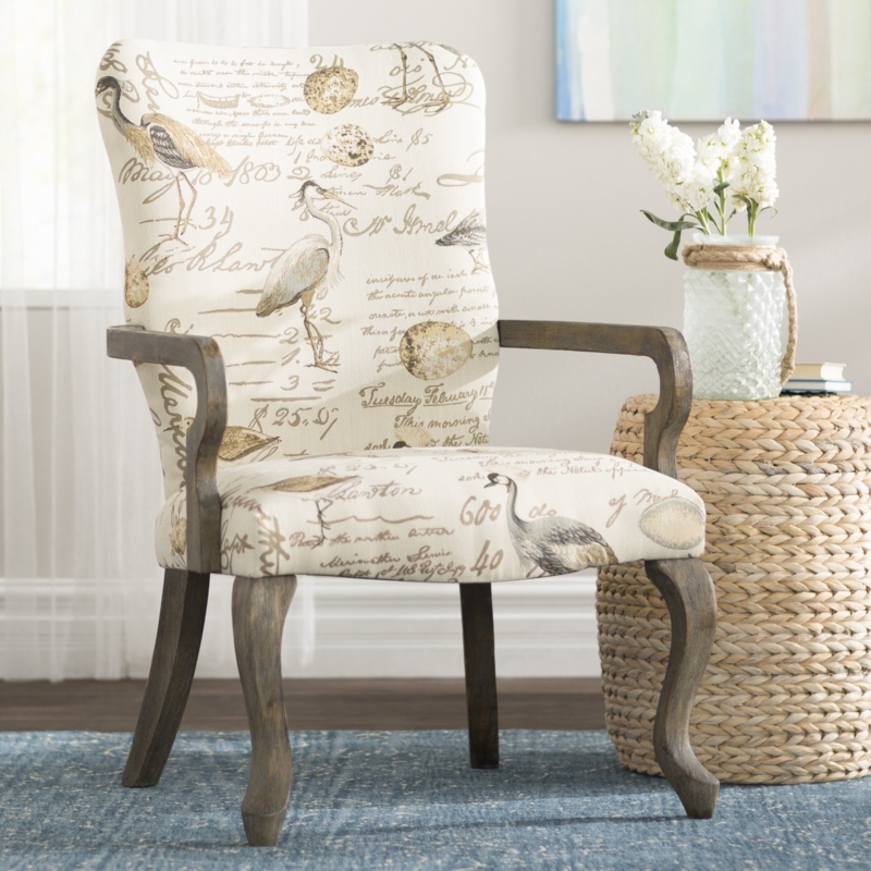 Traditional Armchair with Coastal Bird Motif