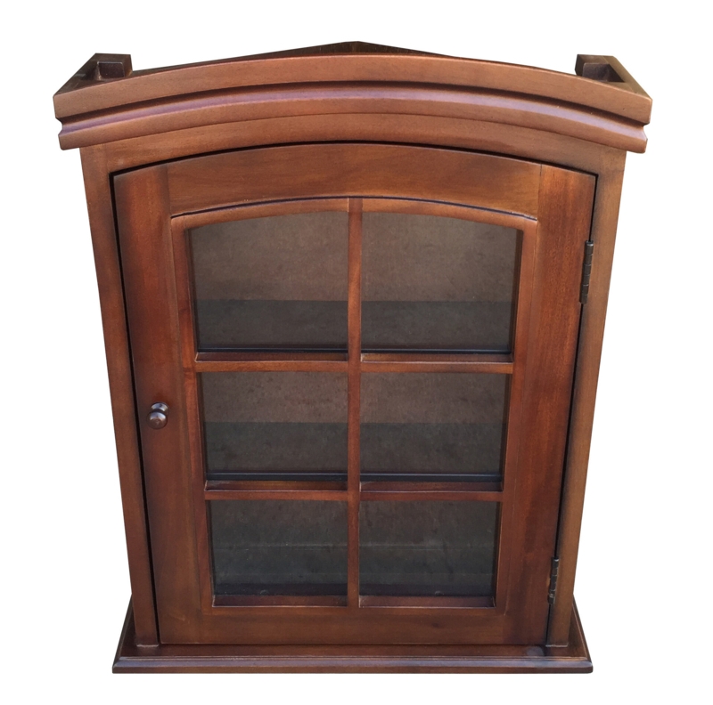 Wall Curio Mahogany and Glass Display Cabinet