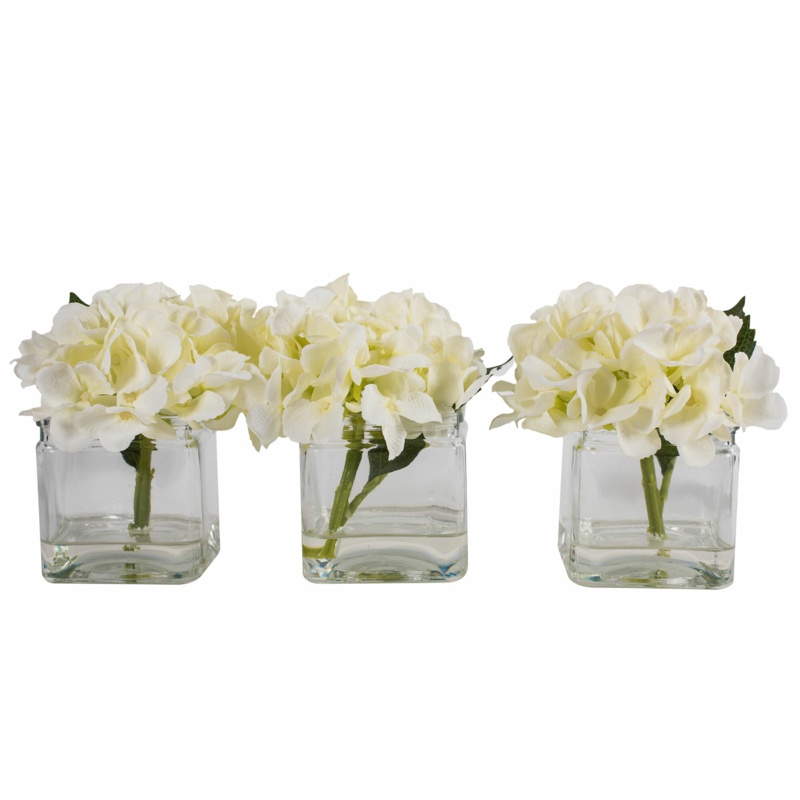 Artificial Hydrangea in Cube