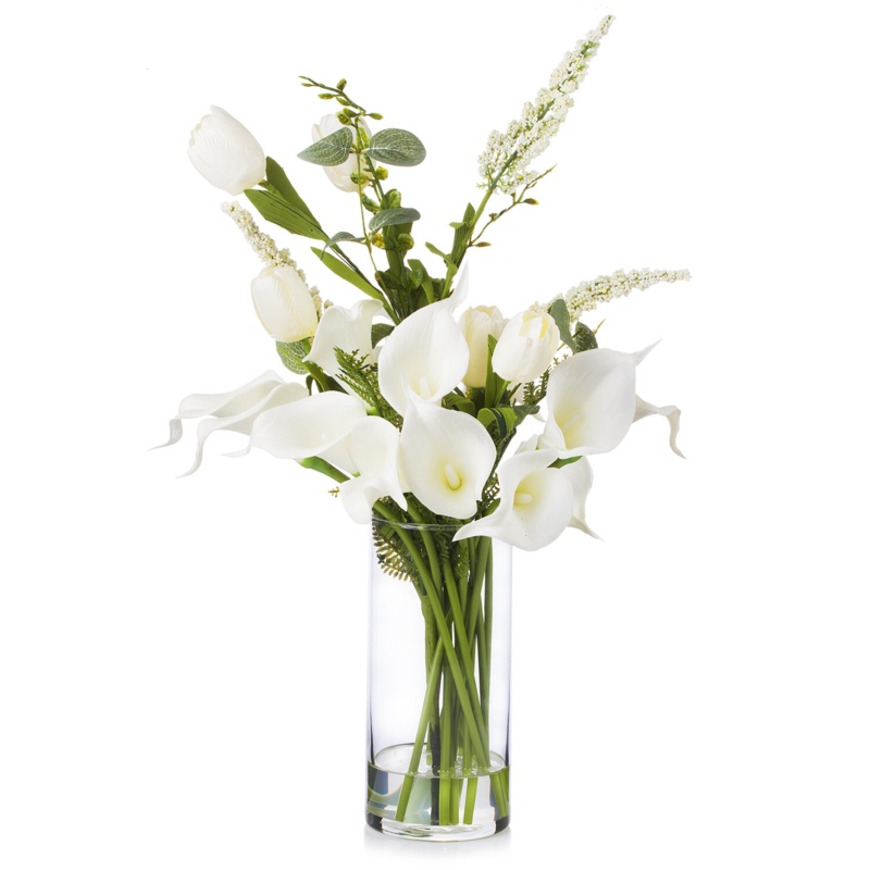 Artificial Lilies Centerpiece in Vase