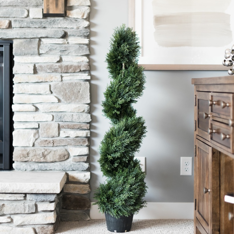 Artificial Potted Green Cedar Spiral Tree