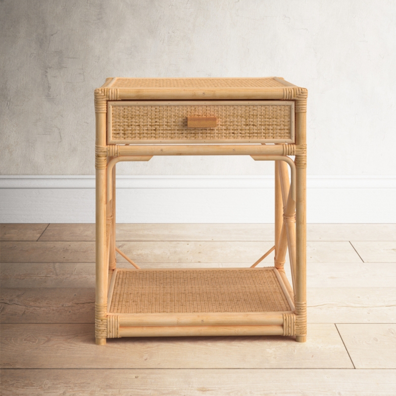 Ocean Breeze Nightstand with Shelf and Drawer