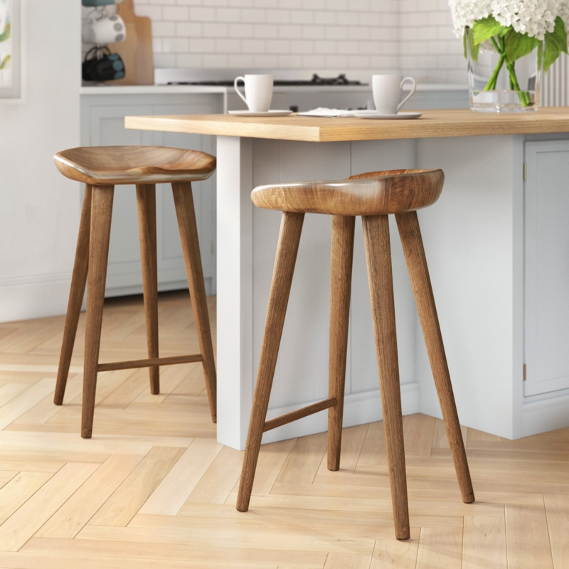 Swiss-Inspired Wooden Bar Stool