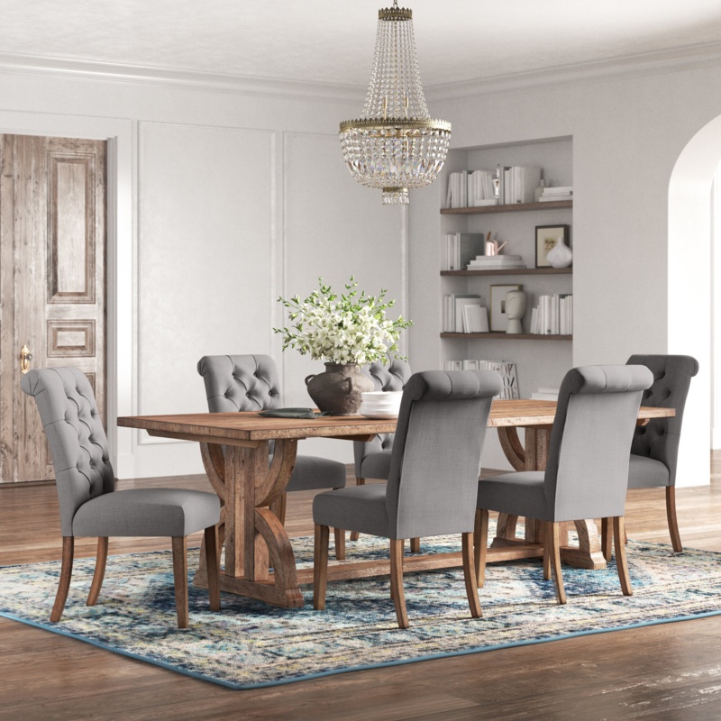 Ashbaugh 6 - Person Solid Wood Dining Set