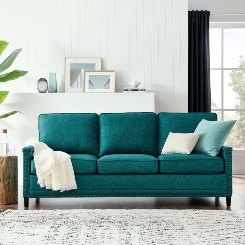 Modern Channel-Tufted Loveseat