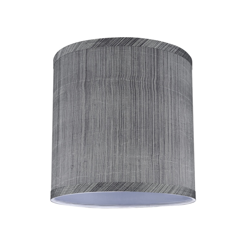 Aspen 8'' H Synthetic Fabric Drum Lamp Shade ( Spider ) in Grey & Black