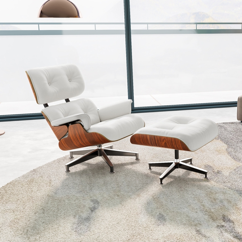 Mid-Century Modern Lounge Chair and Ottoman