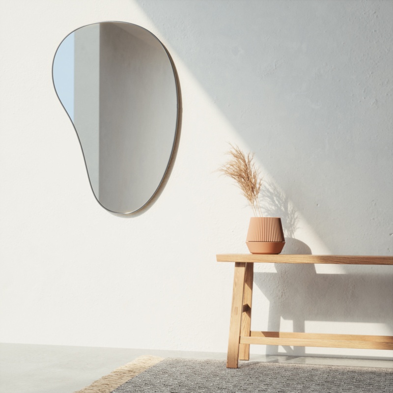 Asymmetrical Metal Wall Mirror