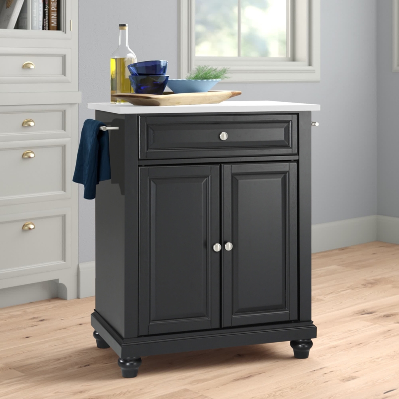 Kitchen Island with Granite Countertop and Storage
