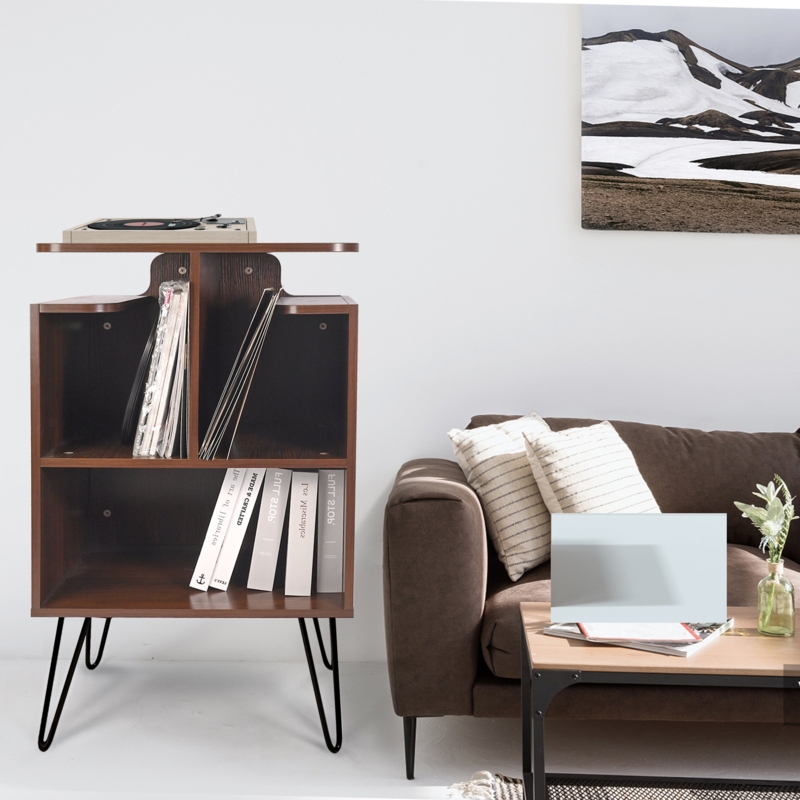 Vinyl Storage Table and Side End Table