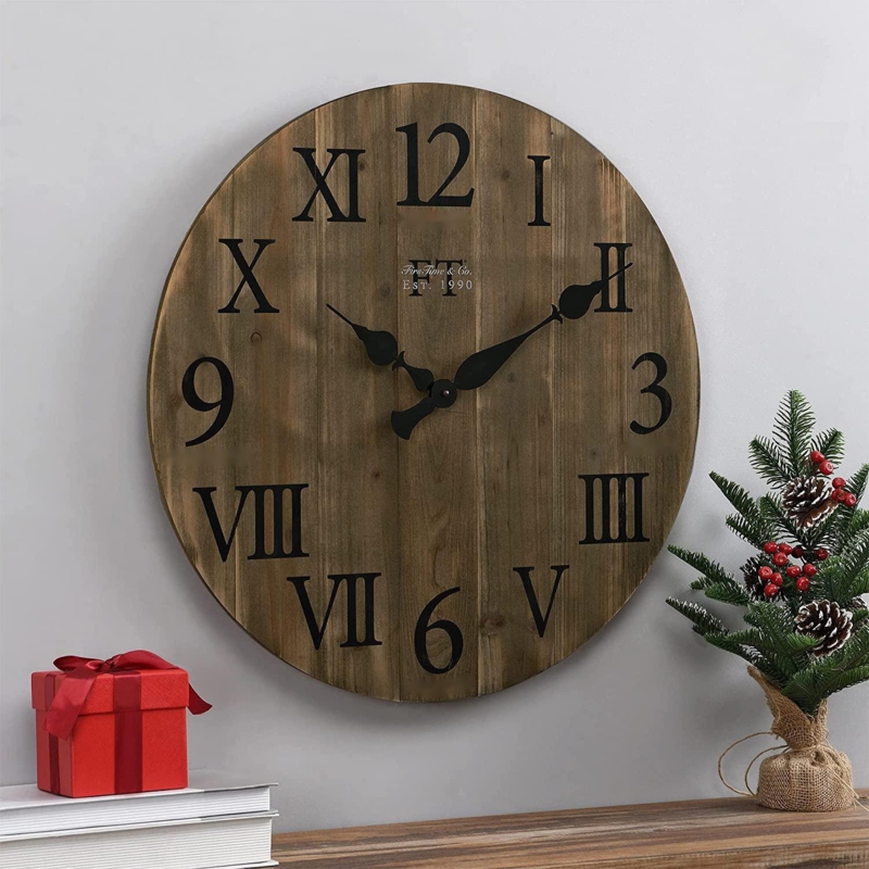 Rustic Farmhouse Wood Wall Clock