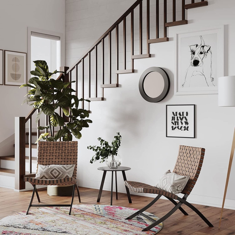 Rattan Furniture Lounge Set with Folding Chairs