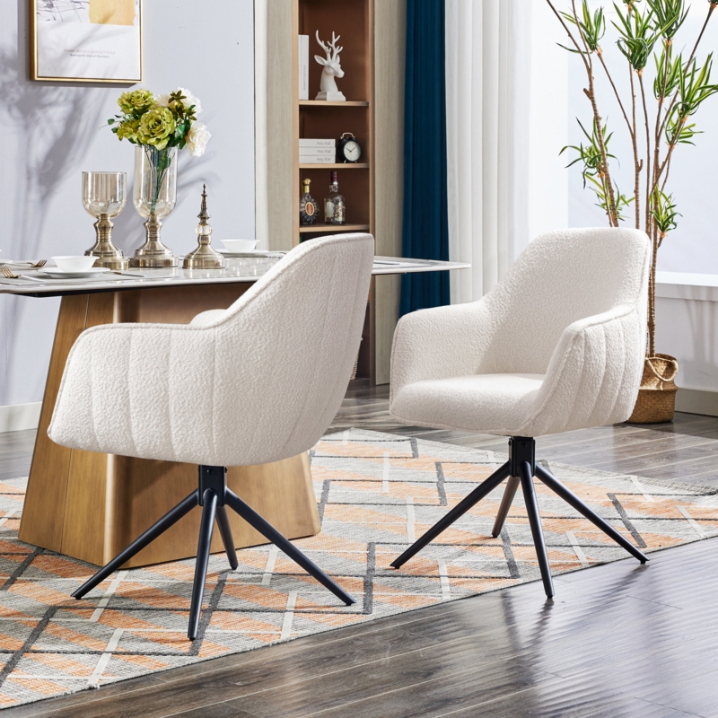 Stylish Swivel Dining Chair with Rotating Base