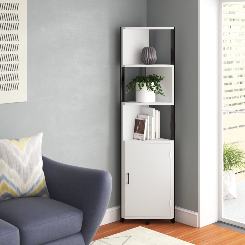 Corner Bookshelf with Cabinet