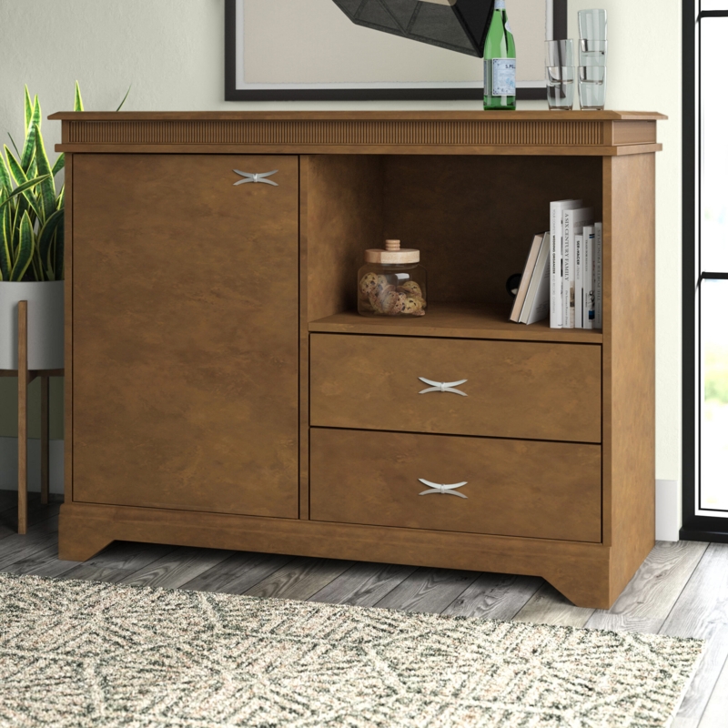 Microfridge Cabinet with Positive-Stop Drawer Glide