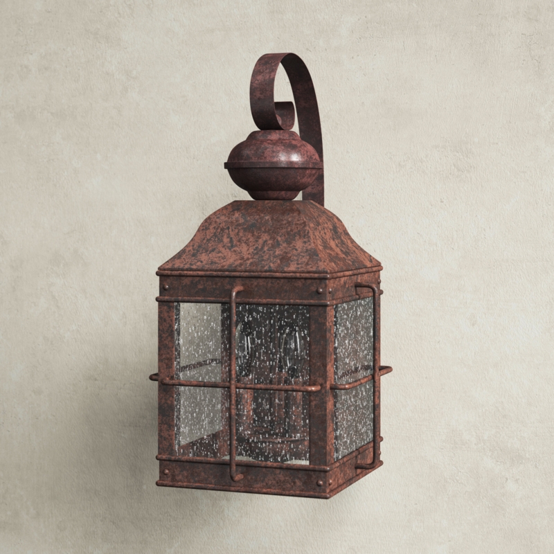 Rustic 3-Light Outdoor Wall Lantern