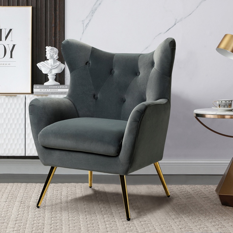 Avianna 29.5Cm Wide Tufted Polyester Wingback Chair
