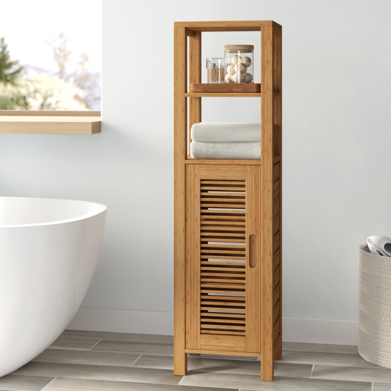 Compact Bamboo Linen Tower with Five Tiers