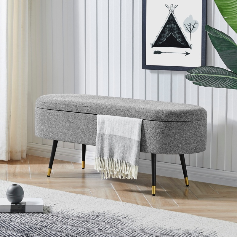 Ayerim Upholstered Flip Top Storage Bench