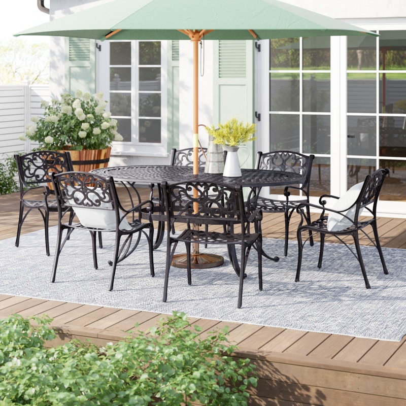 Ayleen Oval 6 - Person Outdoor Dining Set