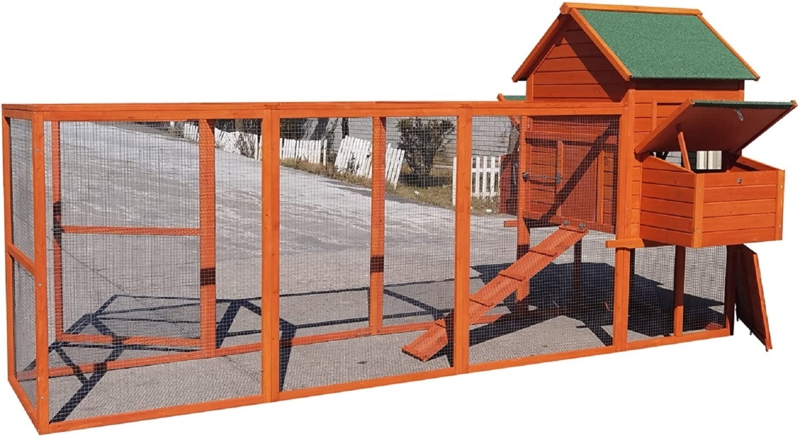 Two-Level Wooden Animal House with Run