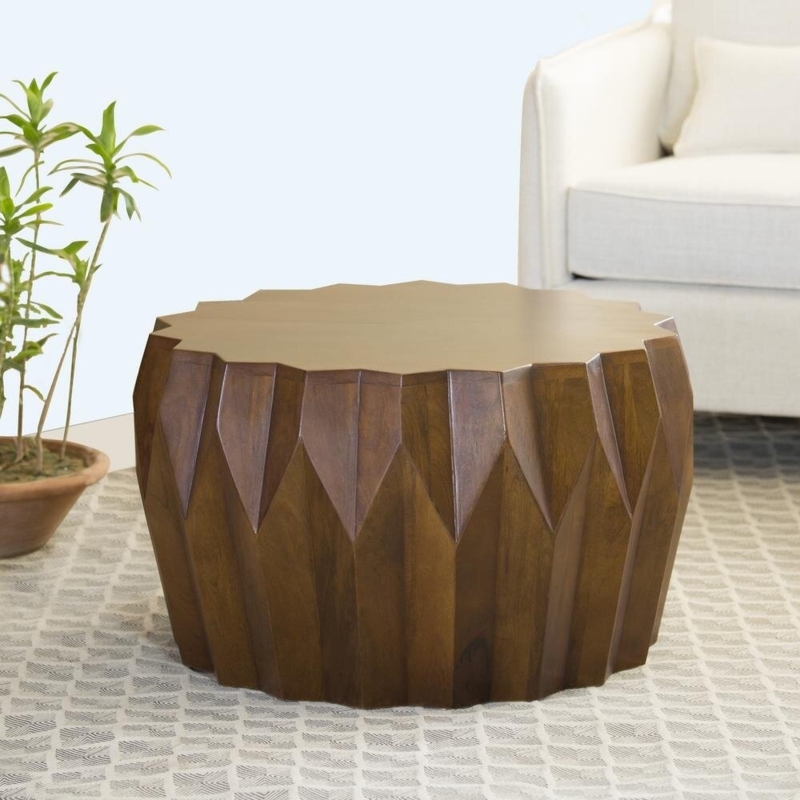 Geometric Solid Wood Coffee Table