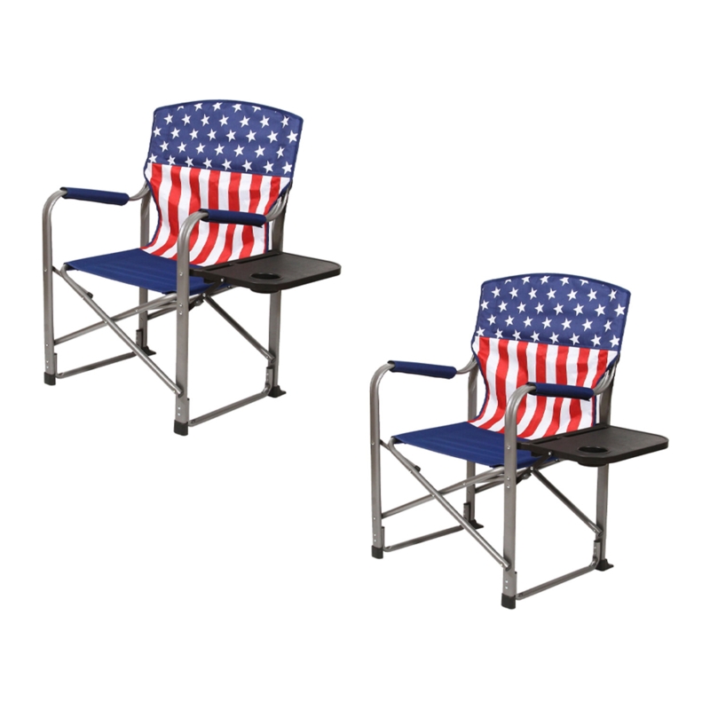 Folding Director's Chair with Side Table