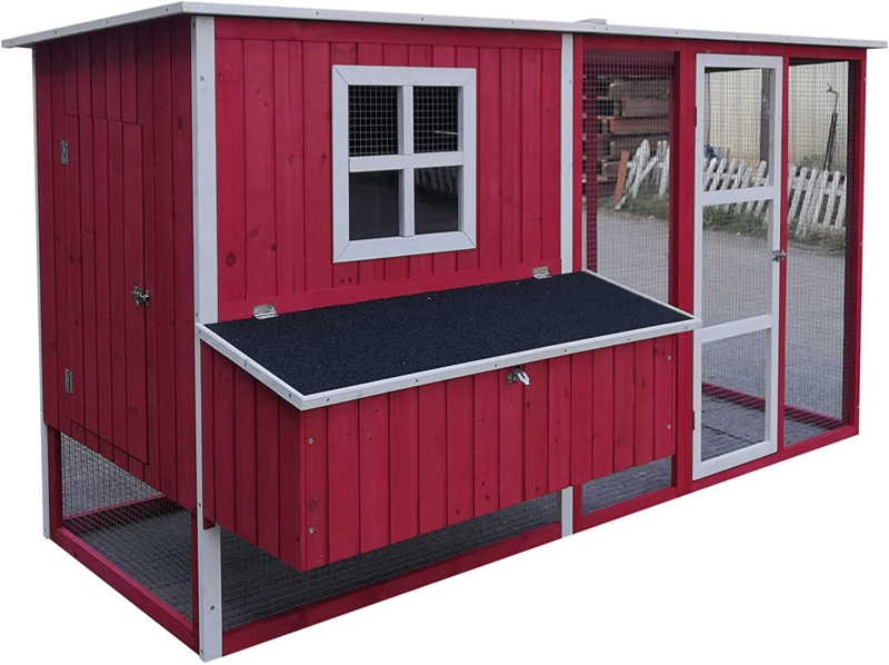 Two-Level Wooden Pet House with Pen