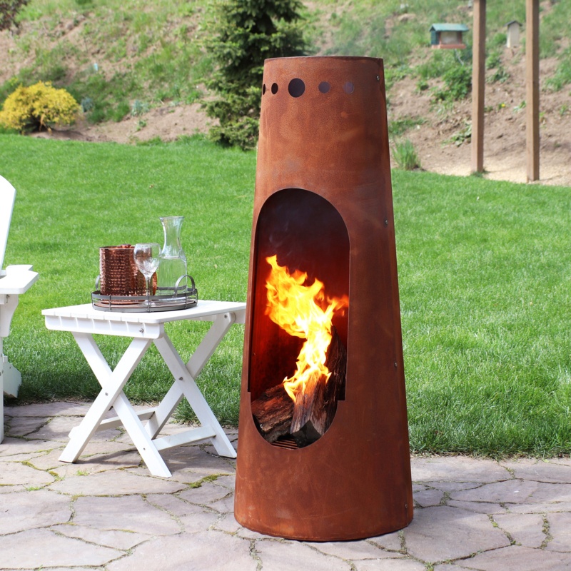 Rustic-Style Steel Chiminea