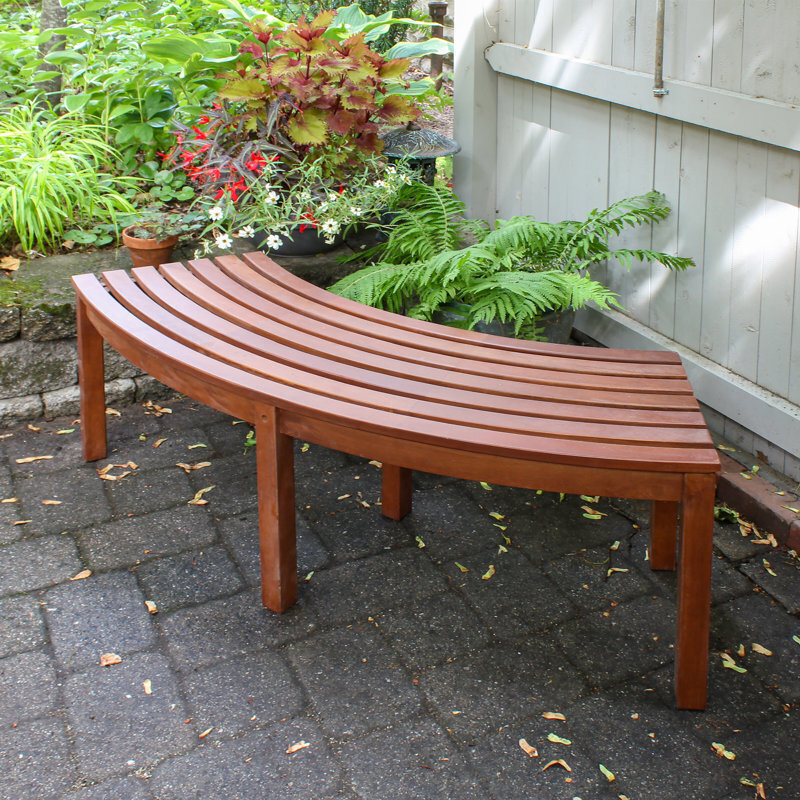 Backless Eucalyptus Bench Around Tree