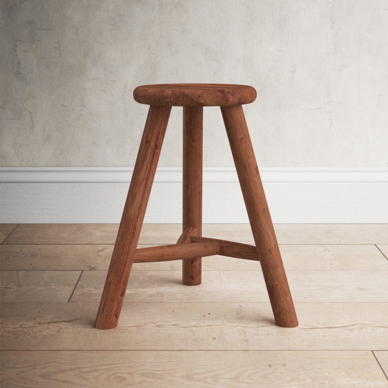 Solid Teak Wood Accent Stool