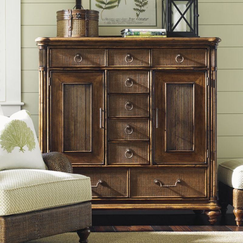 Bamboo Carved and Rattan Chest