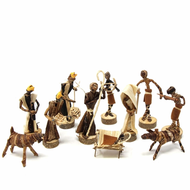Banana Fiber Arched Nativity Set