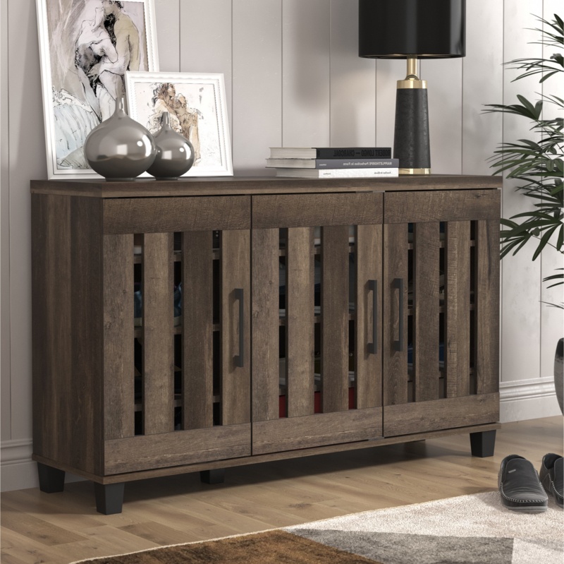 3-Door Shoe Cabinet with 8 Shelves