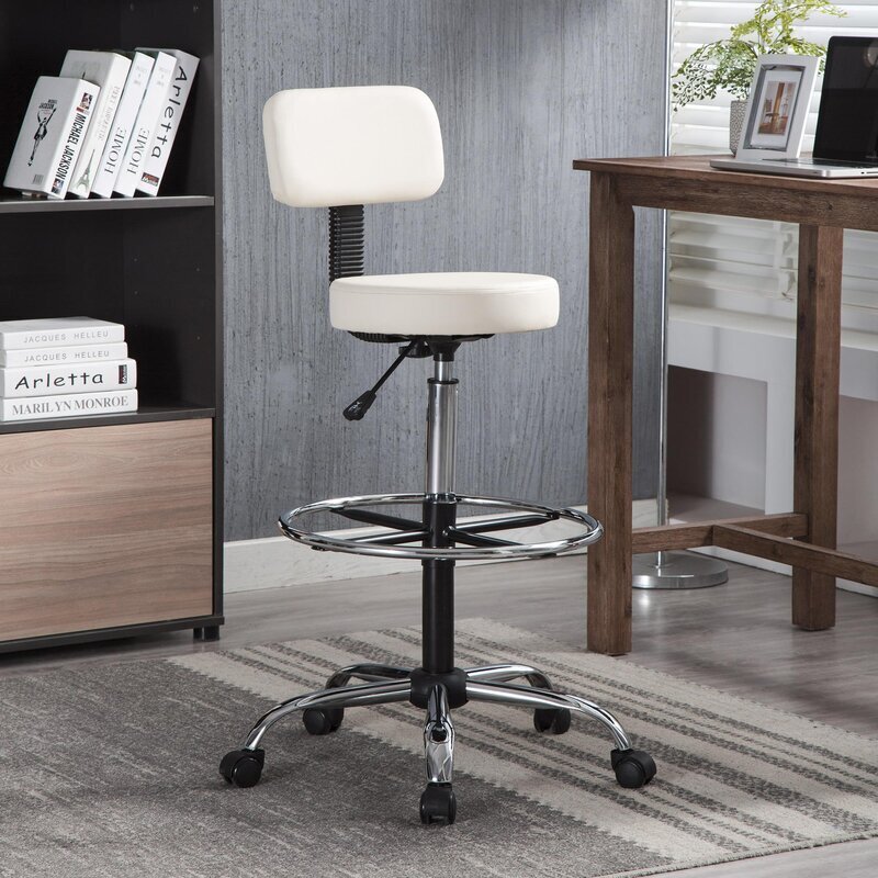 Bar height drafting chair with multiple features