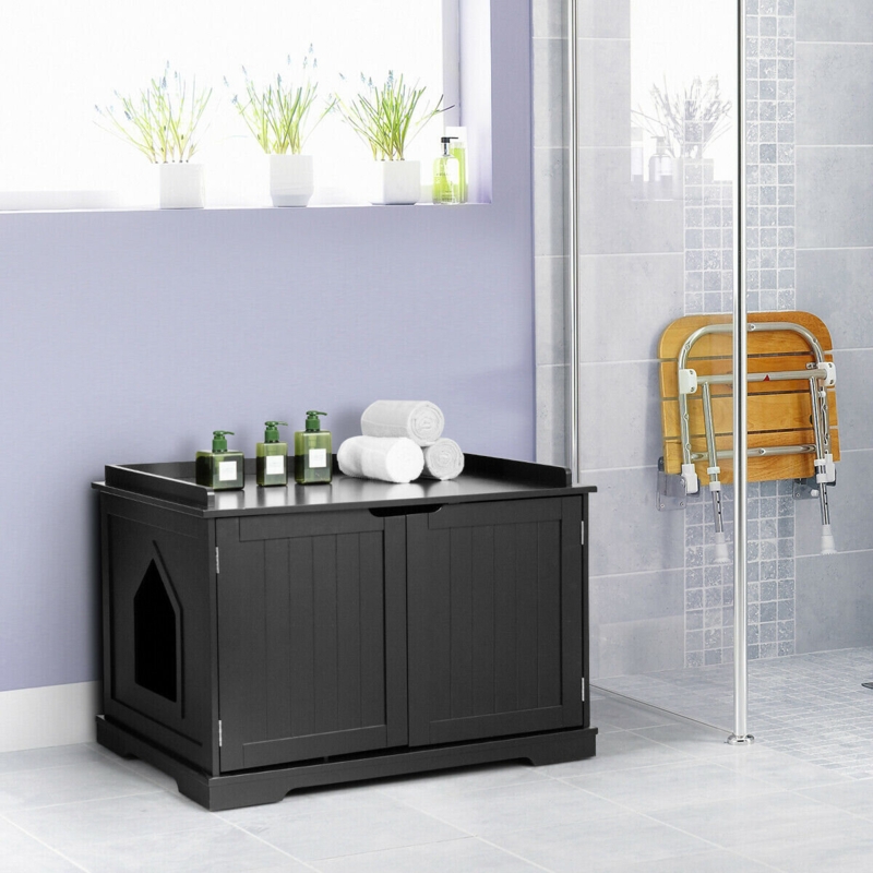Litter Box Enclosure with Shiplap Door Design