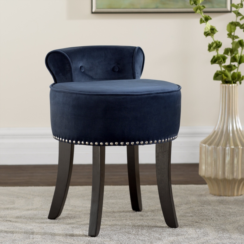 Elegant Button Tufted Vanity Stool