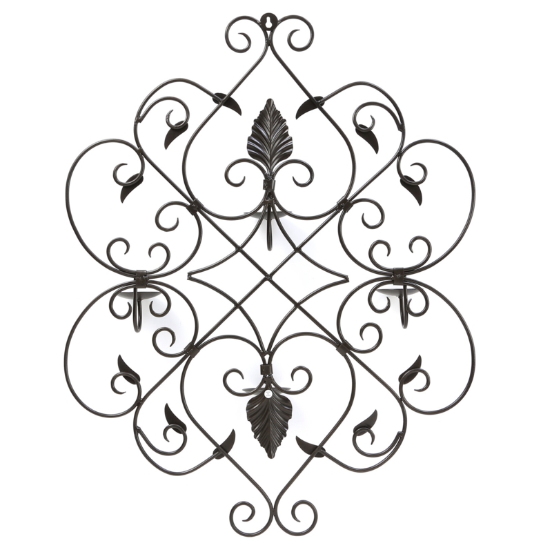 Four-Candle Antique Bronze Wall Decor