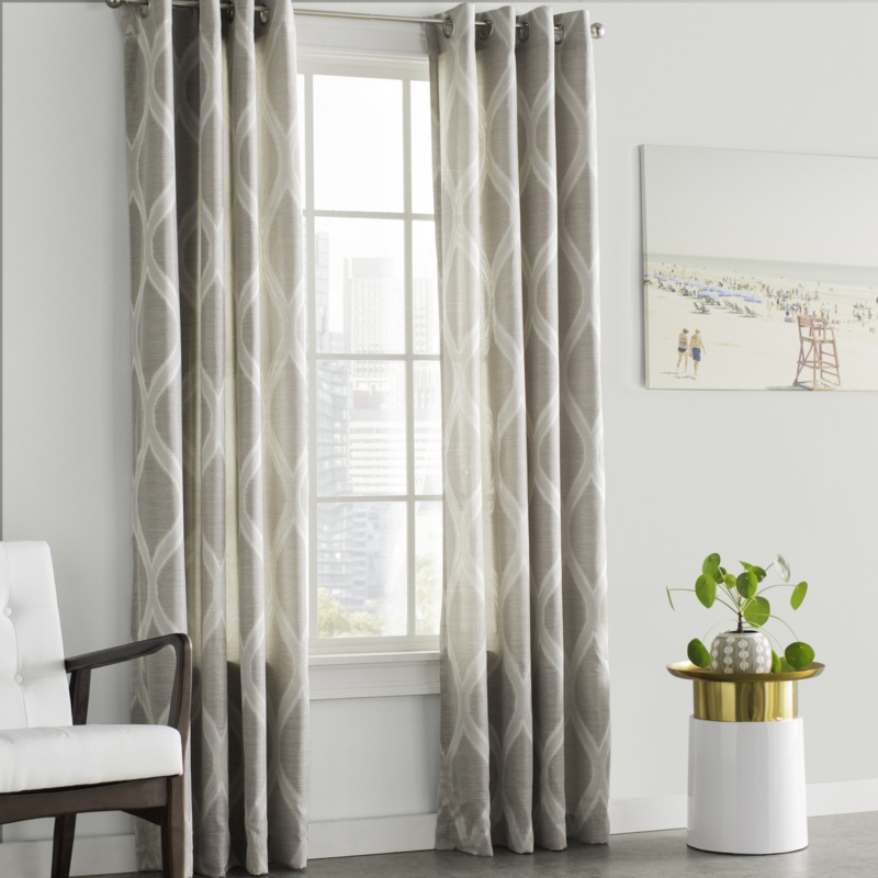 Baronne Polyester Semi-Sheer Curtain Pair